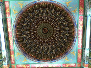 Ceiling art inside the prayer room.